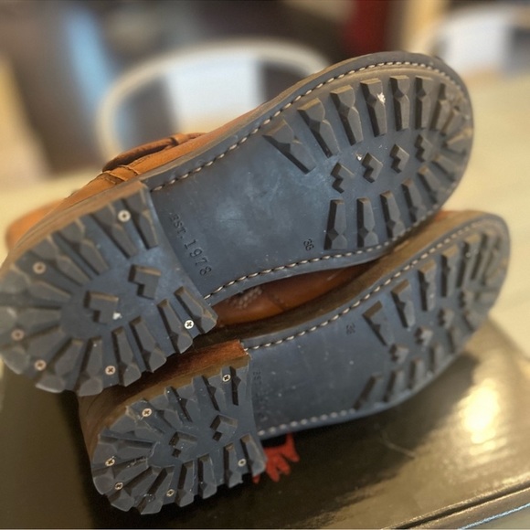 BUSSOLA | brown biker style boots Sz 7.5 genuine leather - Picture 3 of 4